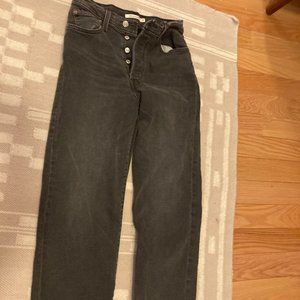 Levi's Ribcage Jeans 27 Black-Grey